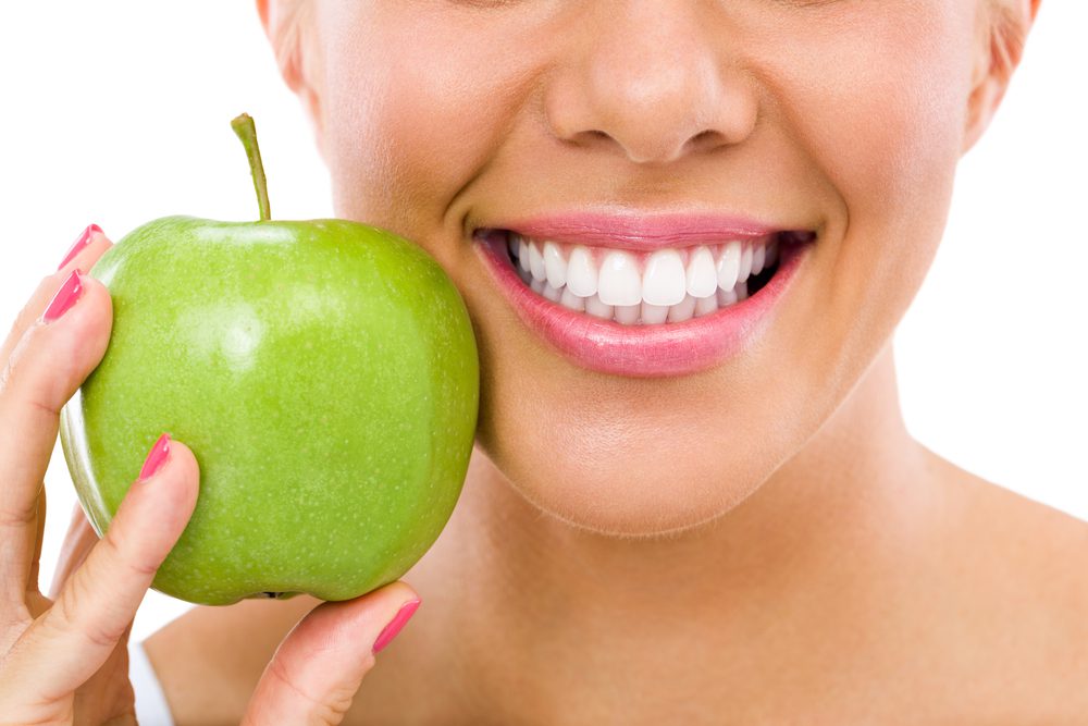 Healthy Teeth with Green Apple