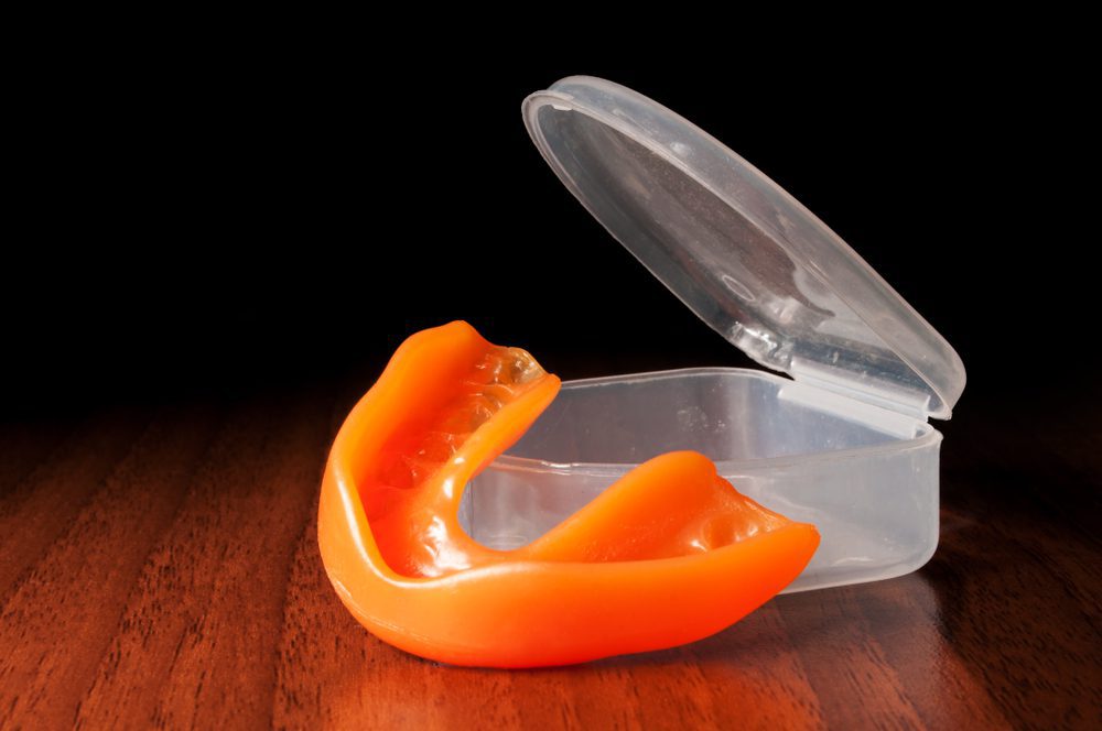 Orange Mouth Guard with Clear Case