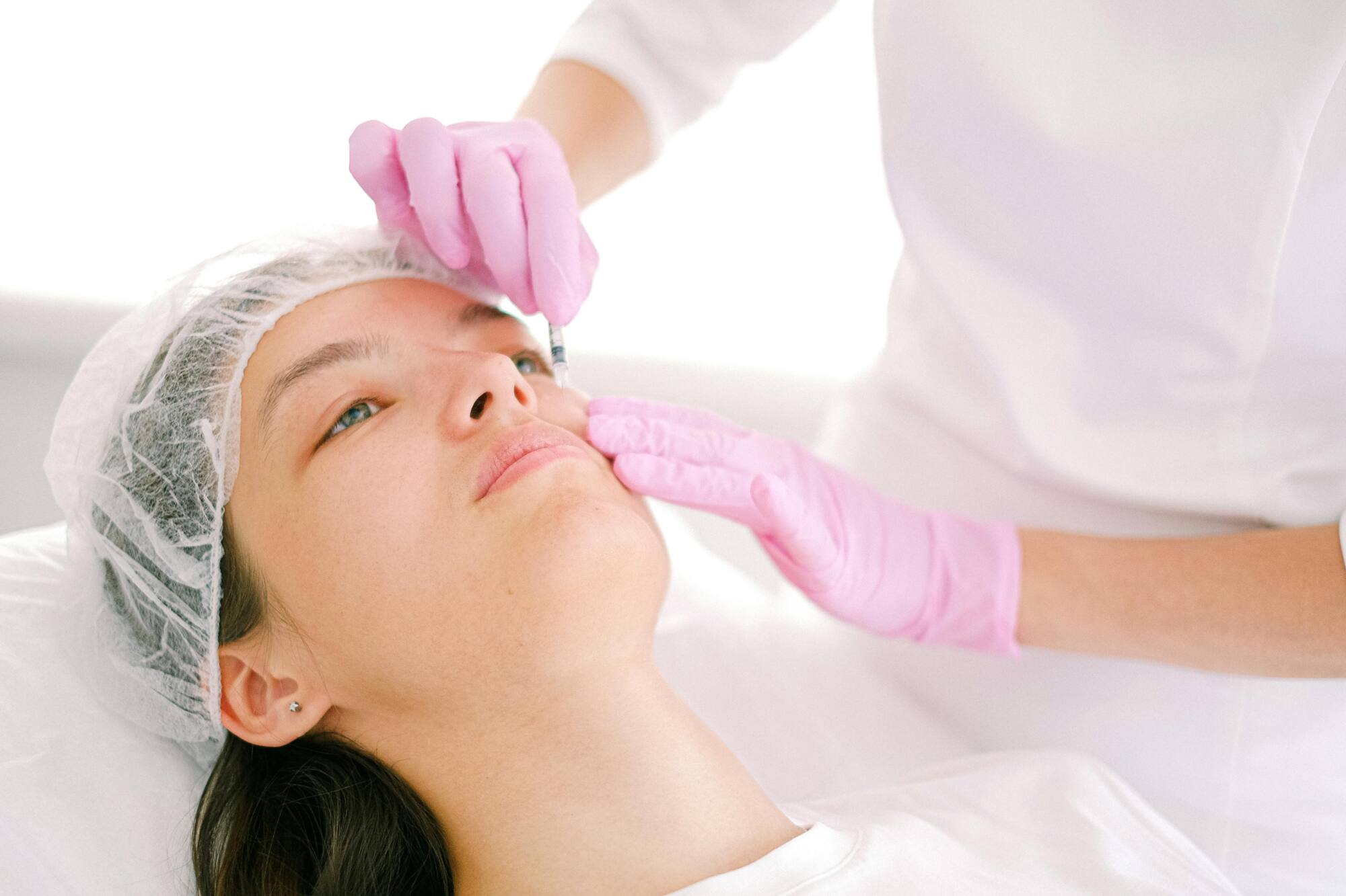 Doctor doing Neuromodulators treatment on the patient